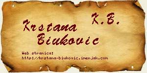Krstana Biuković vizit kartica